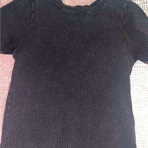Buckle Black Ribbed Top